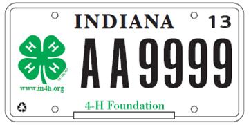 Buy Your Indiana 4-H Foundation Specialty Plate