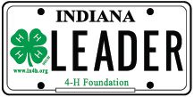 Indiana 4‑H Foundation Leader license plate
