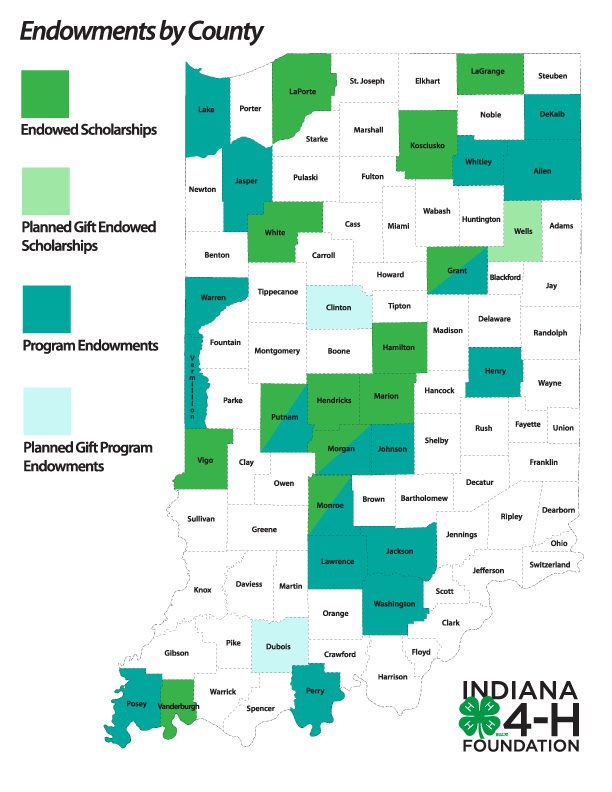 Indiana Endowments by County